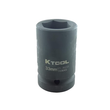 K-Tool International 1" Drive, 33mm Size, Metric Socket, 6 Points, Budd Wheel 1" Dr, x 33mm KTI-35233